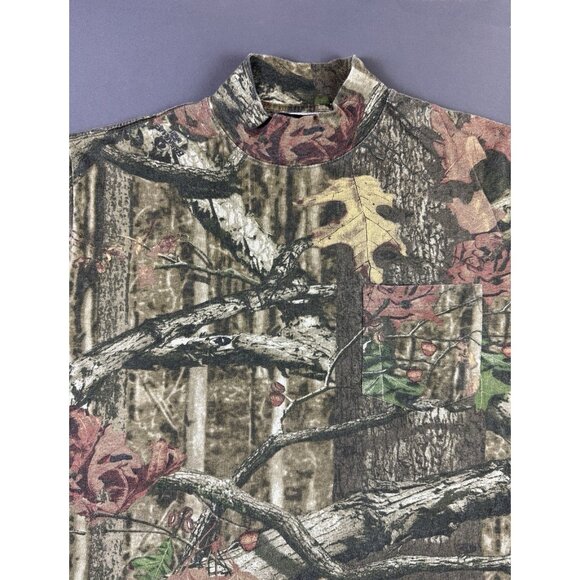 Rare Vintage Y2K Yukon Gear Realtree Camo Nature Long Sleeve Mock Neck Large Art - Picture 3 of 9